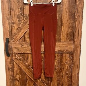 Lululemon women's power thru high rise tight date brown size 4